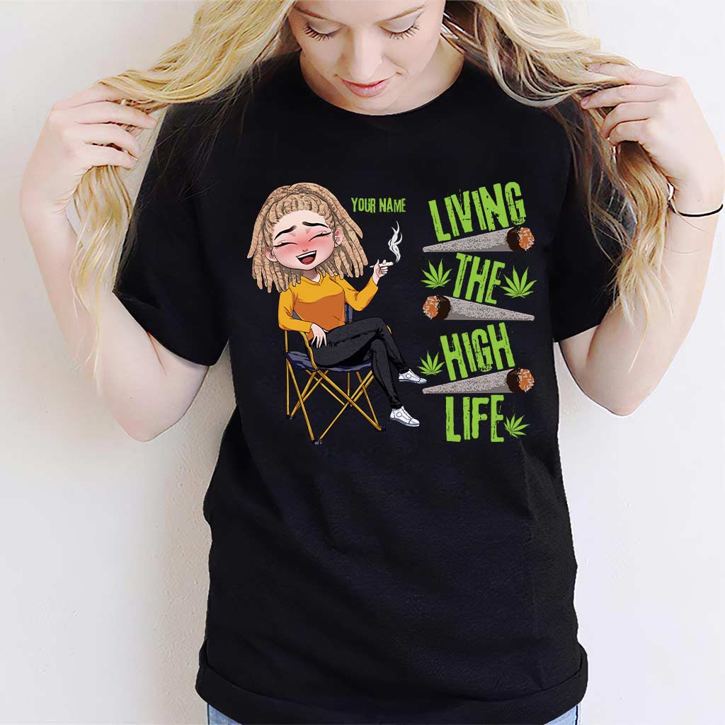 Living The High Life - Personalized Weed T-shirt and Hoodie