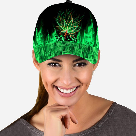 Let's Get Lit Cap With Printed Vent Holes - Personalized Weed Classic Cap