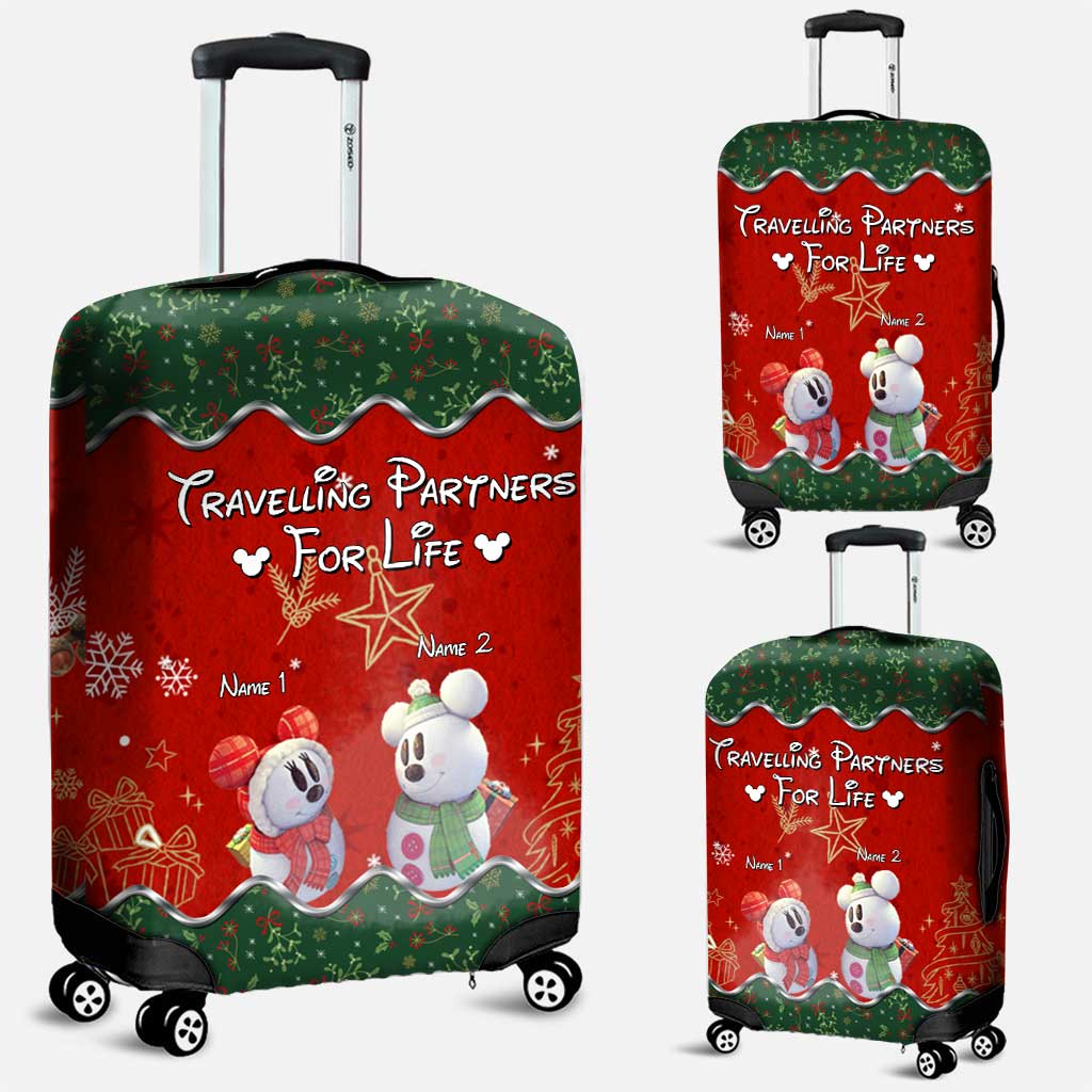 Travelling Partners For Life - Personalized Christmas Mouse Luggage Cover