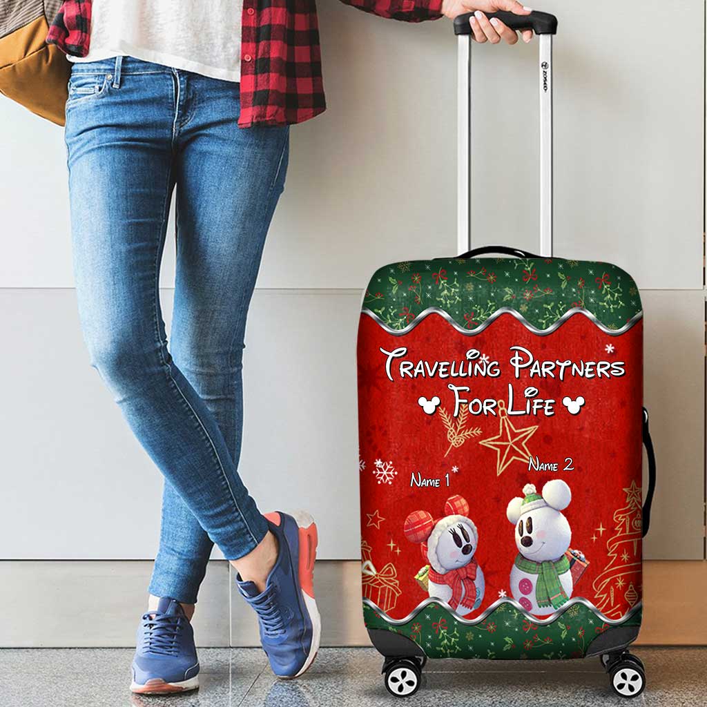Travelling Partners For Life - Personalized Christmas Mouse Luggage Cover