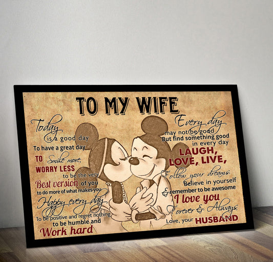 To My Wife Mouse Couple Mouse Canvas And Poster
