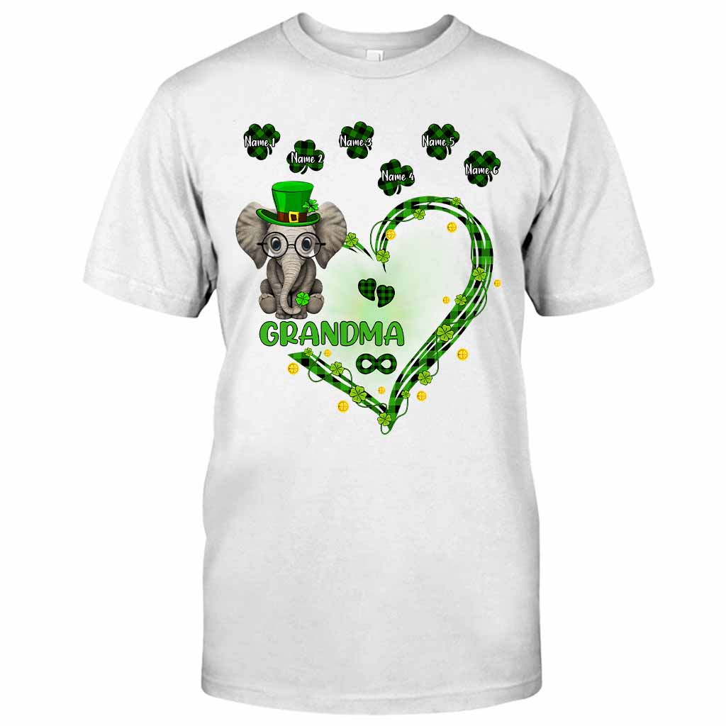 Patrick's Day Elephant - Personalized Grandma T-shirt and Hoodie