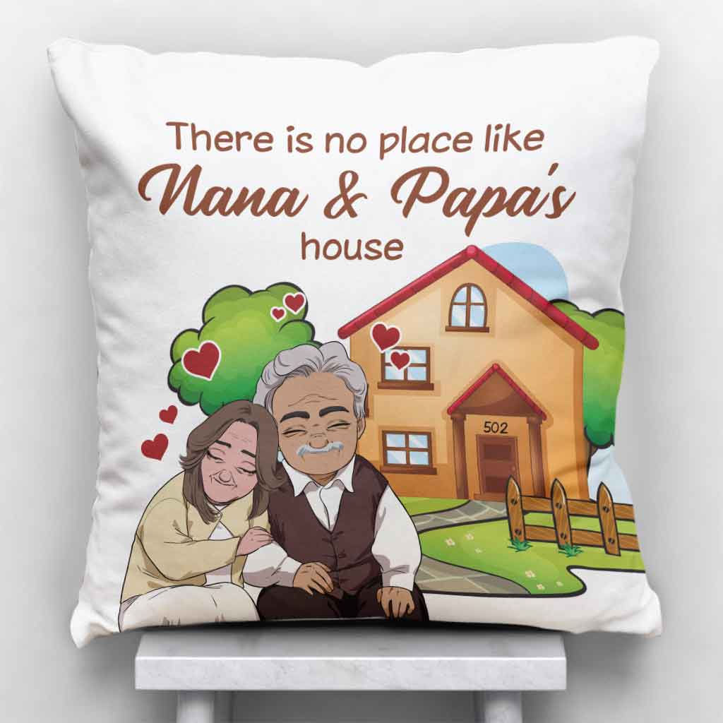 No Place Like Grandparent's House - Personalized Grandma Throw Pillow