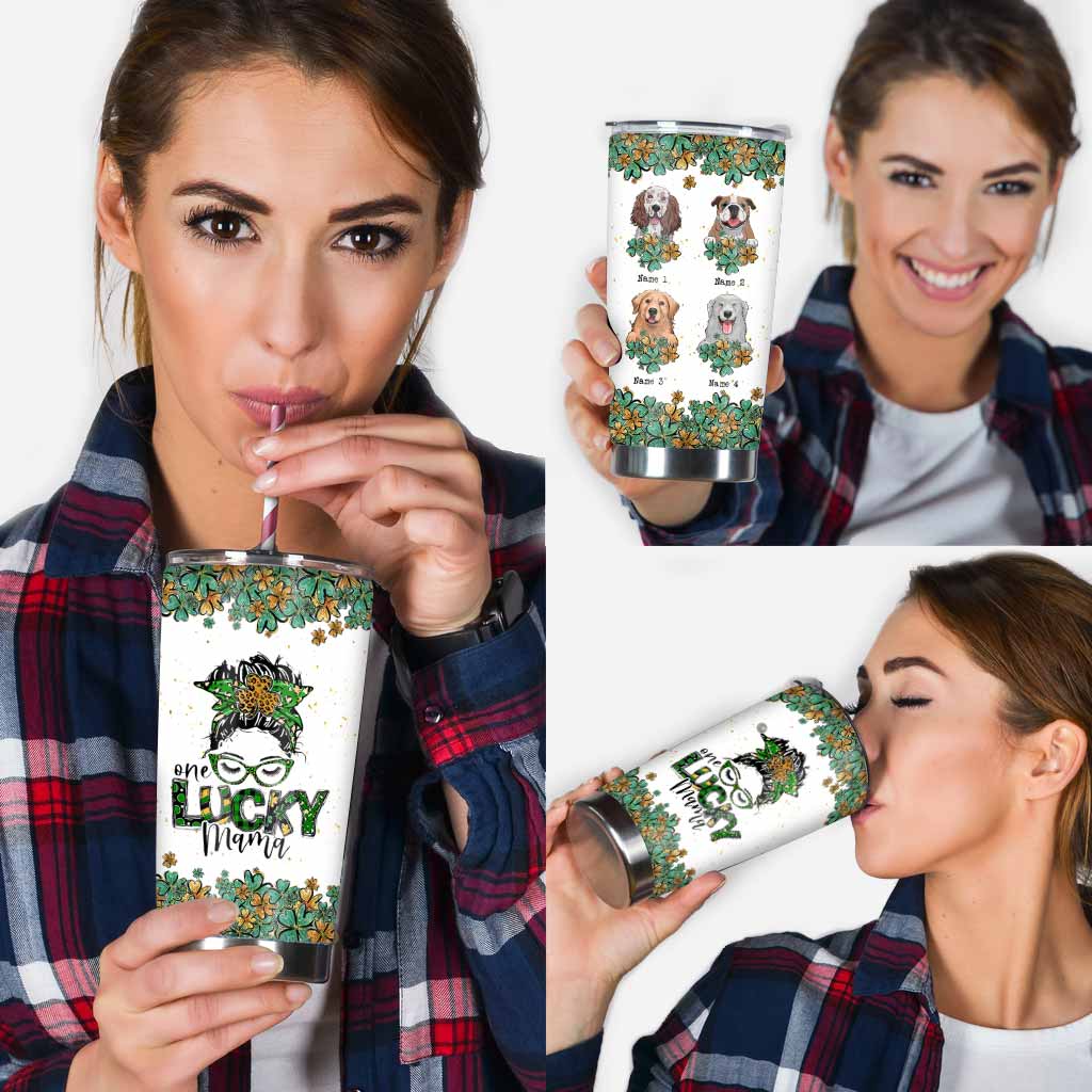 One Lucky Mama - Personalized Patrick's Day Dog Tumbler