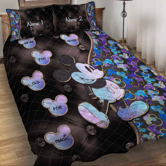We're Never Too Old For Magic 50 Years Anniversary - Personalized Mouse Quilt Set