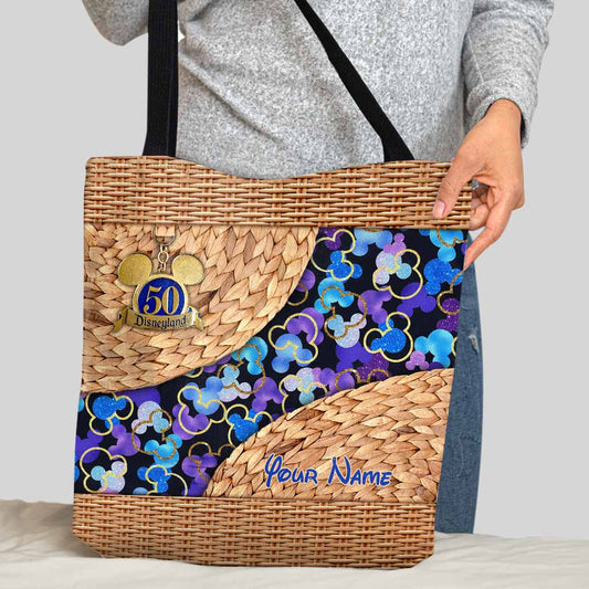 Magic Mouse Ears 50th Anniversary - Personalized Mouse Tote Bag With 3D Pattern Print