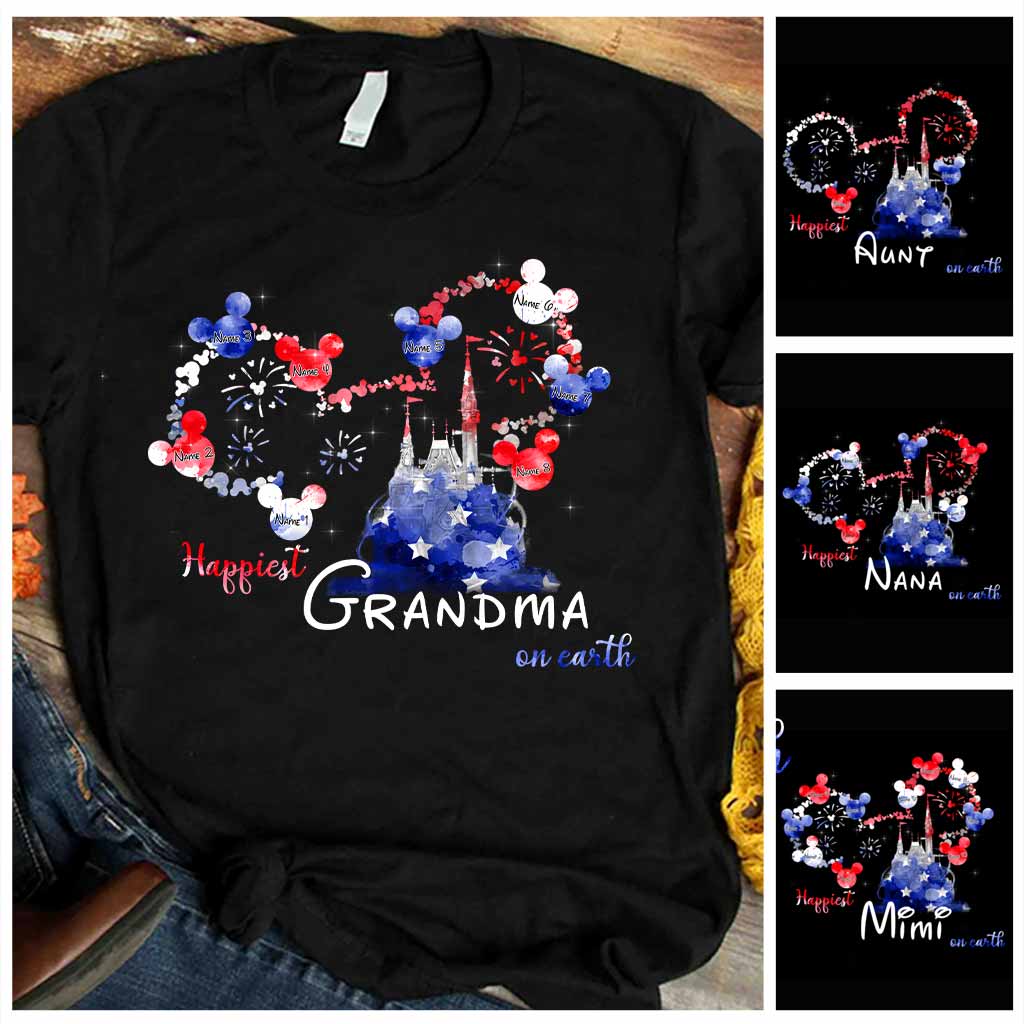Happiest Grandma On Earth - Personalized Independence Day T-shirt and Hoodie
