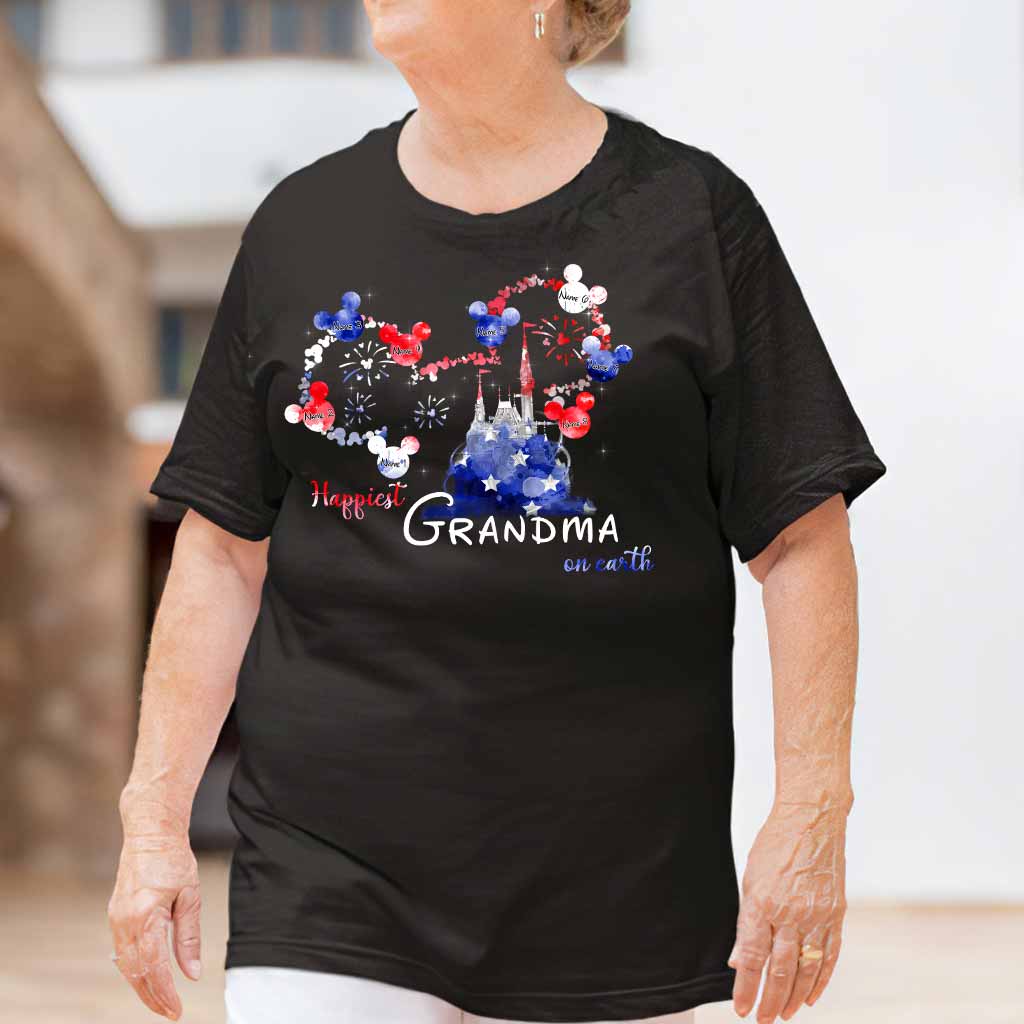 Happiest Grandma On Earth - Personalized Independence Day T-shirt and Hoodie