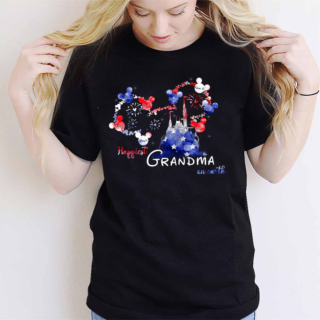 Happiest Grandma On Earth - Personalized Independence Day T-shirt and Hoodie