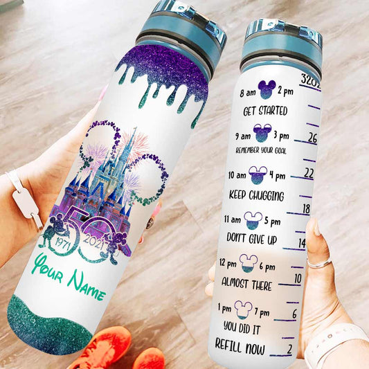50 Years Of Magic - Personalized Mouse Water Tracker Bottle