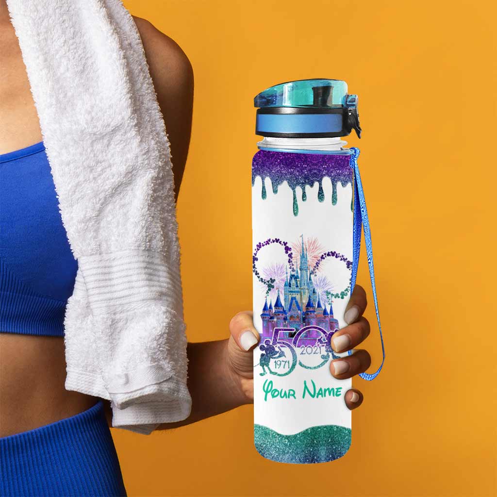 50 Years Of Magic - Personalized Mouse Water Tracker Bottle