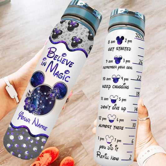 Believe In Magic - Personalized Mouse Water Tracker Bottle