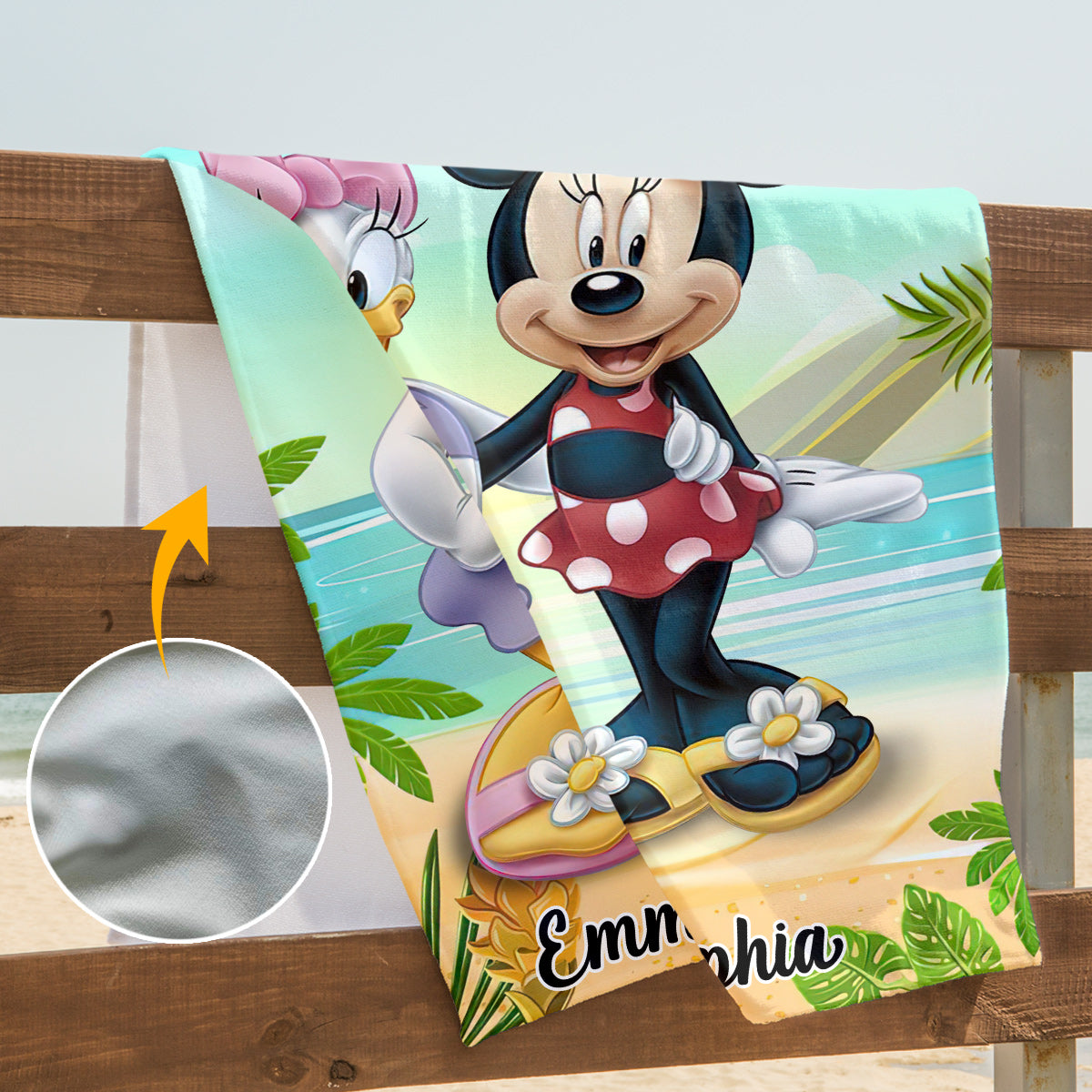 Beaches Booze Besties - Personalized Mouse Beach Towel