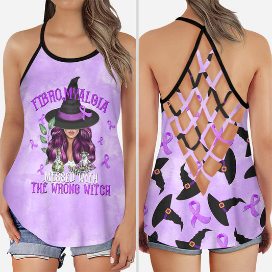 Fibromyalgia Messed With The Wrong Witch Cross Tank Top