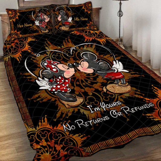 I'm Yours No Returns Or Refunds - Personalized Mouse Quilt Set