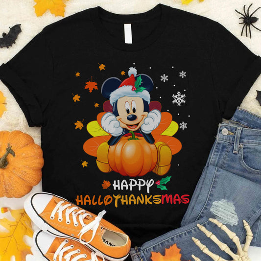 Happy Hallothanksmas Mouse T-shirt and Hoodie 0823