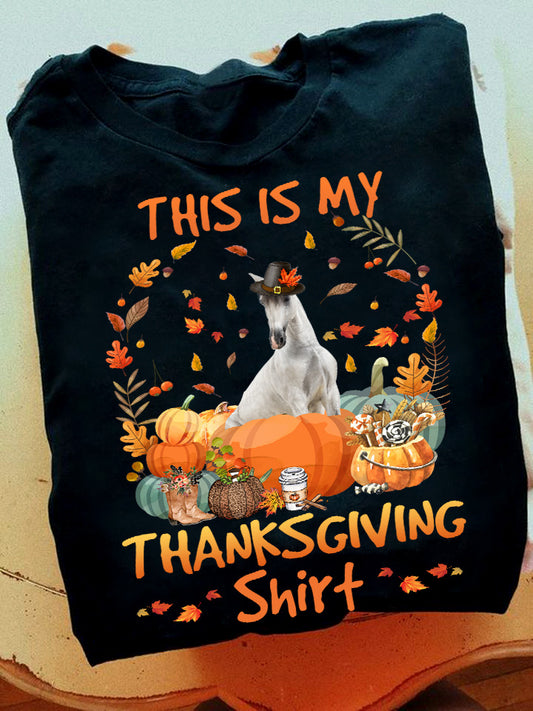This Is My Thanksgiving Shirt Horse T-shirt and Hoodie 0823