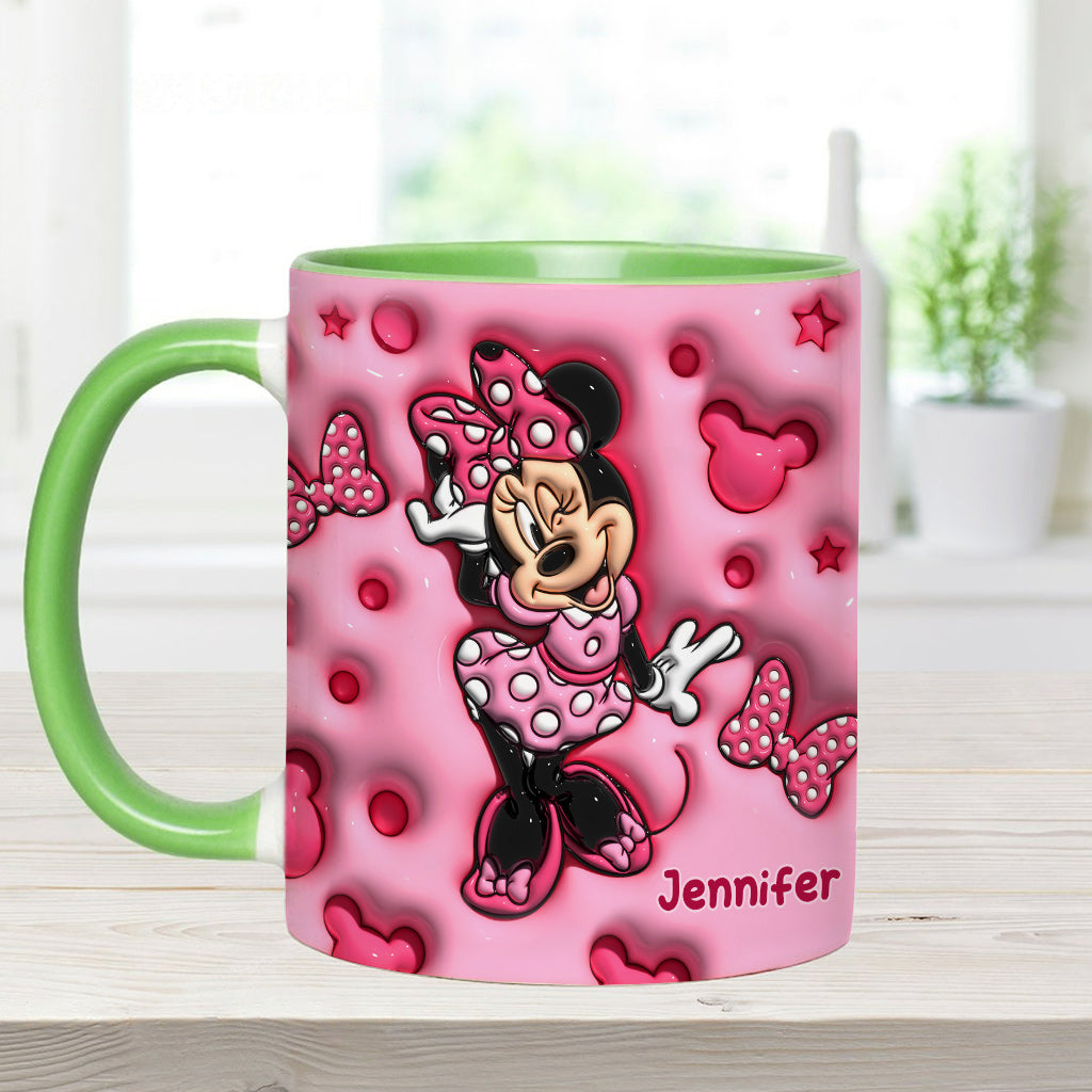 Cute Mouse Custom Name - Personalized Mouse Accent Mug