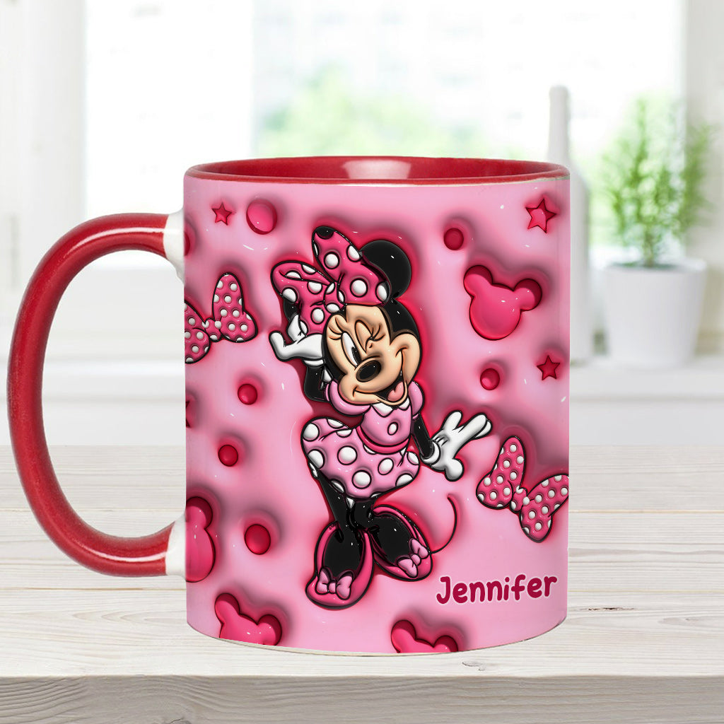 Cute Mouse Custom Name - Personalized Mouse Accent Mug