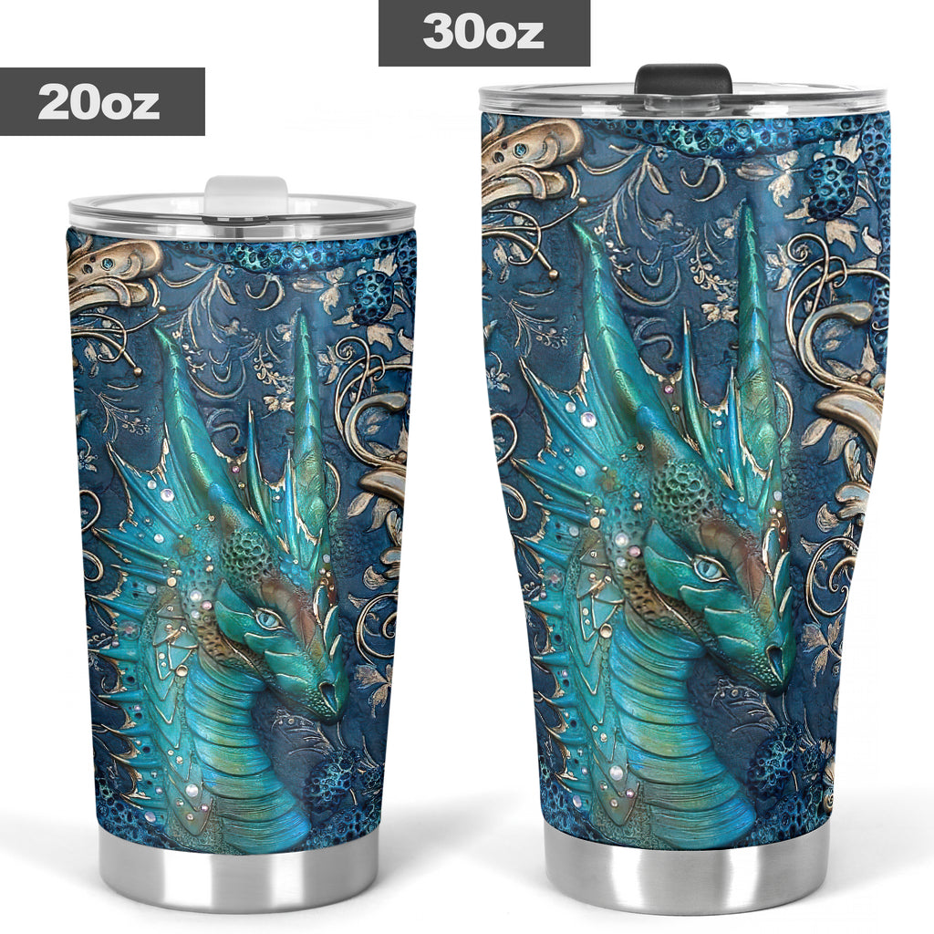 Dragon Metal Pattern Print Dragon Tumbler 0622