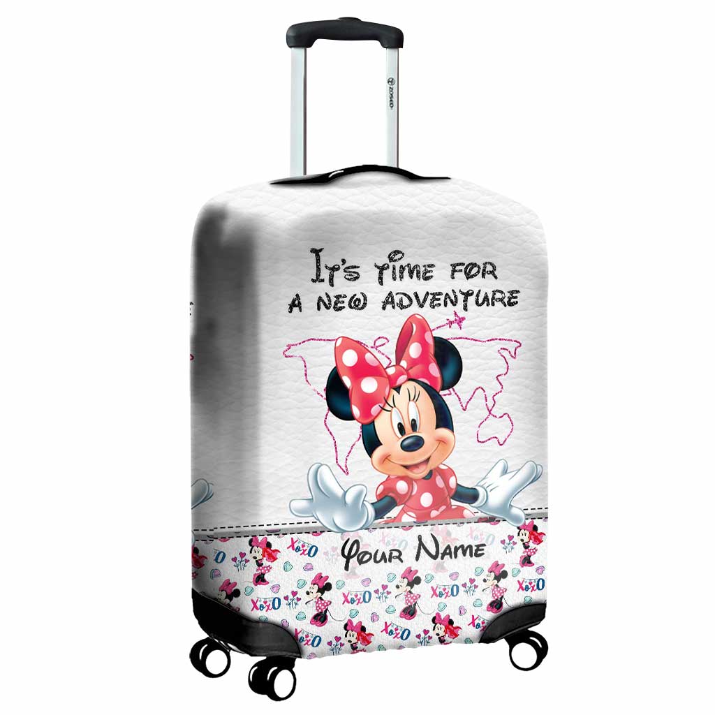 It's Time For A New Adventure - Personalized Mouse Luggage Cover