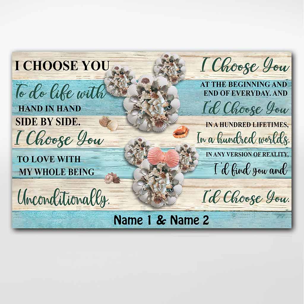 I Choose You - Personalized Couple Mouse Canvas And Poster