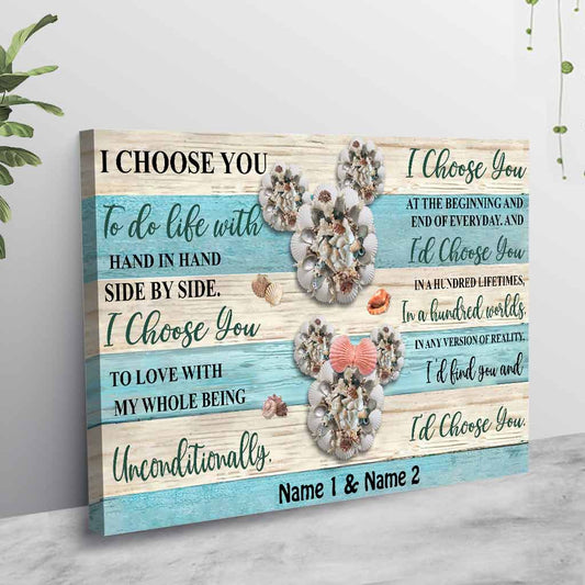 I Choose You - Personalized Couple Mouse Canvas And Poster