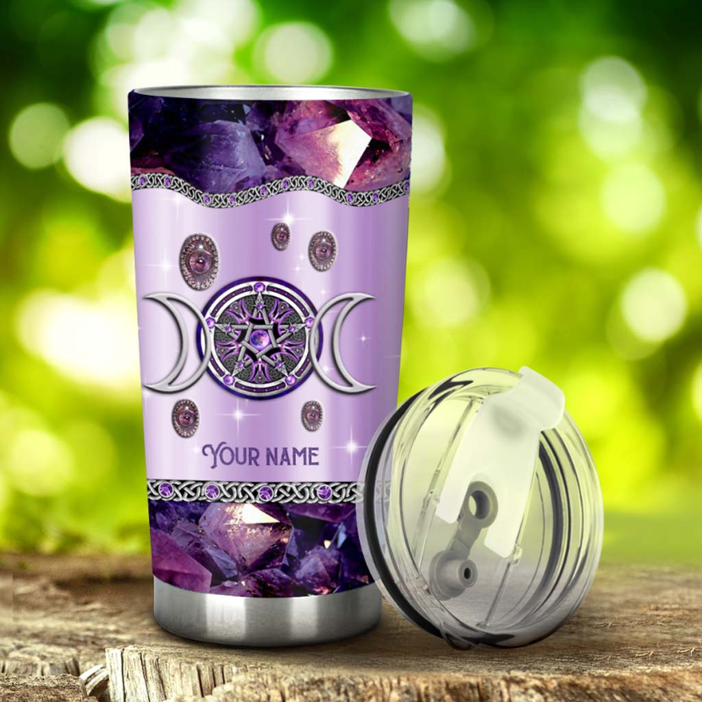 Purple Tripple Moon Witch Personalized 3D Printed Tumbler