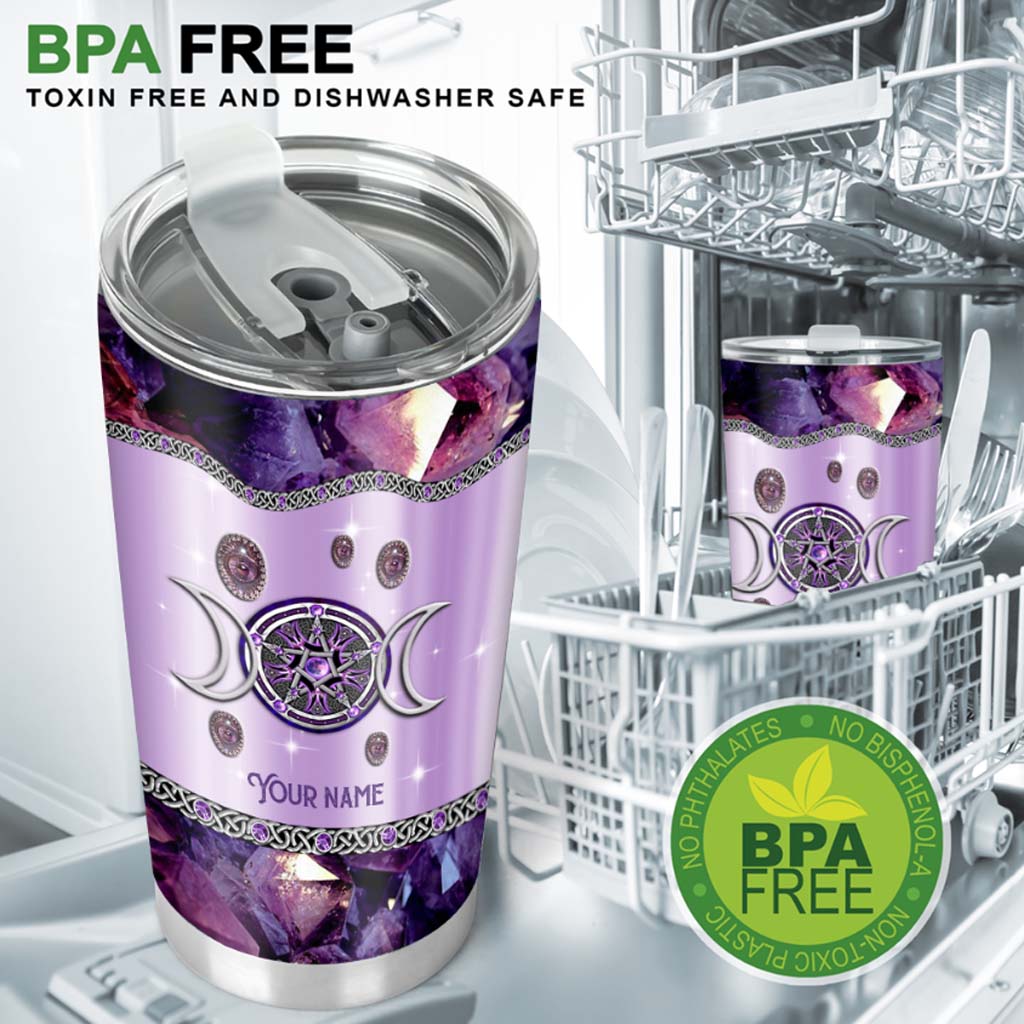 Purple Tripple Moon Witch Personalized 3D Printed Tumbler