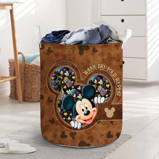 Wash Dry Fold Repeat - Mouse Storage Basket With 3D Pattern Print