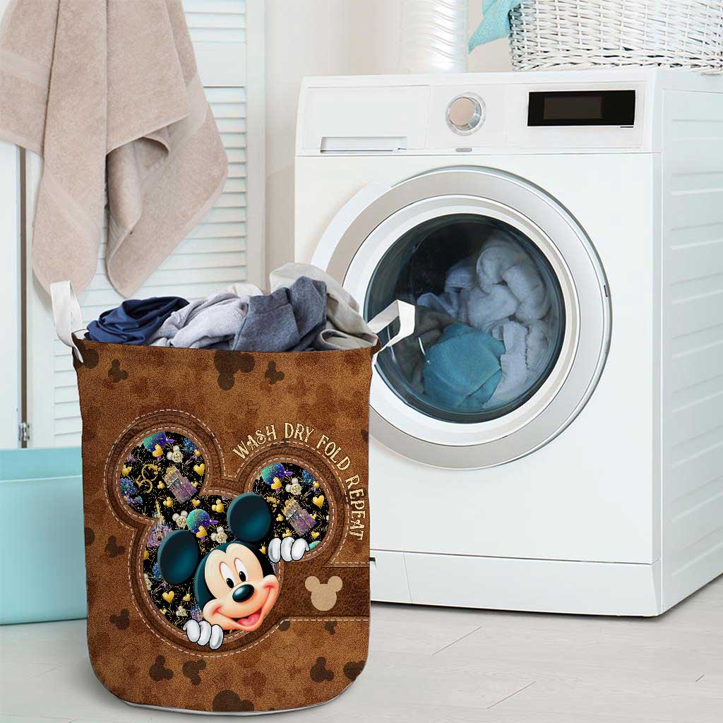 Wash Dry Fold Repeat - Mouse Storage Basket With 3D Pattern Print
