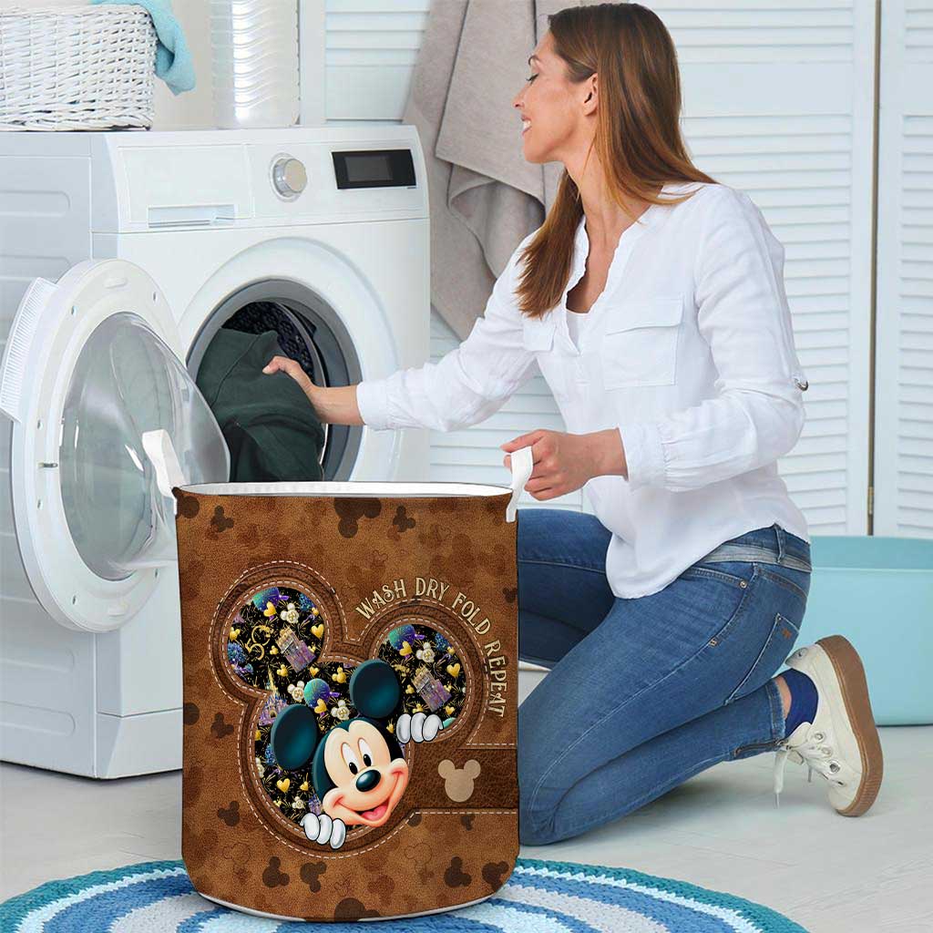Wash Dry Fold Repeat - Mouse Storage Basket With 3D Pattern Print