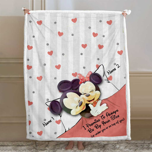 I Promise To Always Be By Your Side - Personalized Couple Mouse Blanket