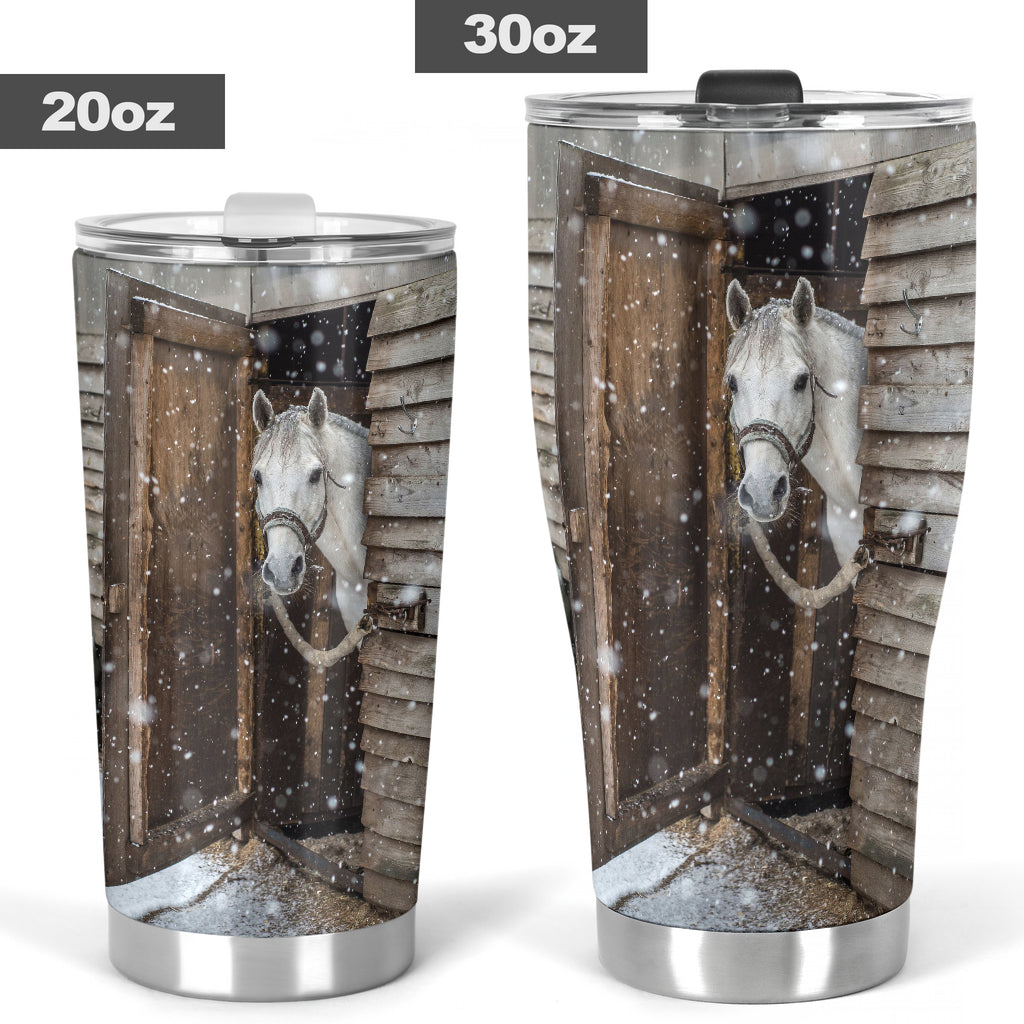 Snowy Day Horse Tumbler 0622