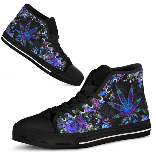 Floral Pattern - Weed High Top Shoes 0822