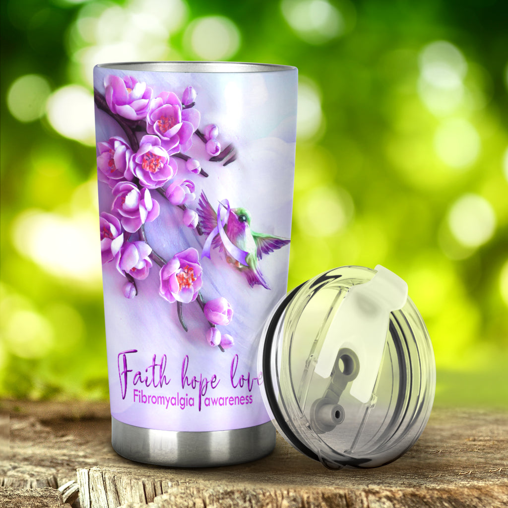 Faith Hope Love Fibromyalgia Awareness Tumbler 0622