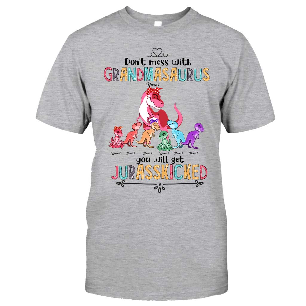 Don't Mess With Grandmasaurus - Personalized Grandma T-shirt and Hoodie