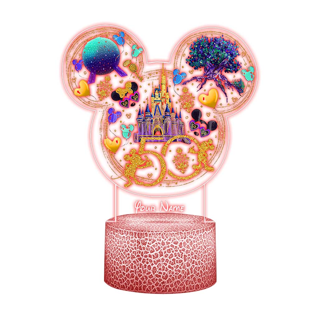 50 Yeas Of Magic - Personalized Mouse Shaped Plaque Light Base