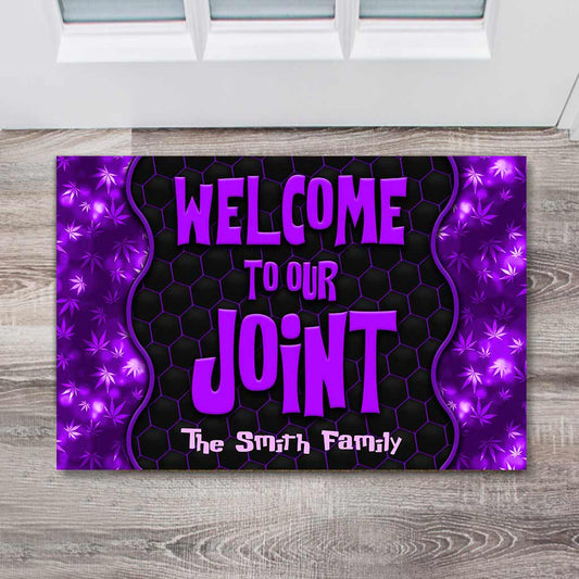 Welcome To Our Joint - Personalized Weed Doormat