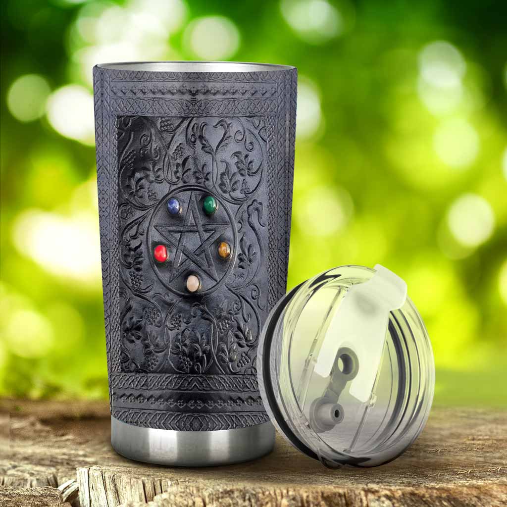 Salty Lil' Witch Leather Pattern Print Tumbler