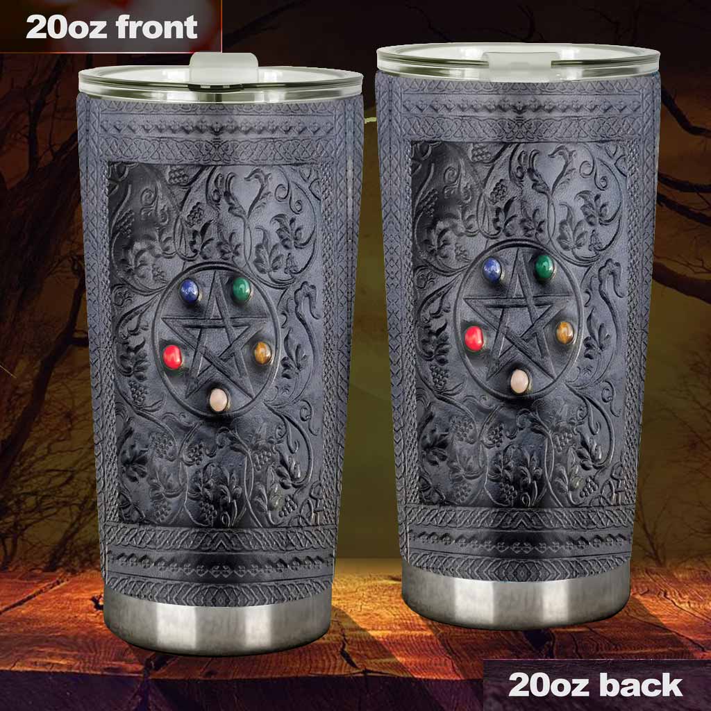 Salty Lil' Witch Leather Pattern Print Tumbler
