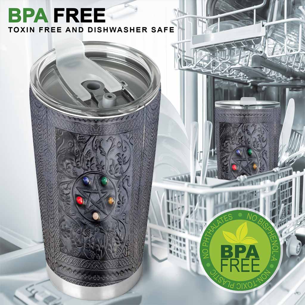 Salty Lil' Witch Leather Pattern Print Tumbler