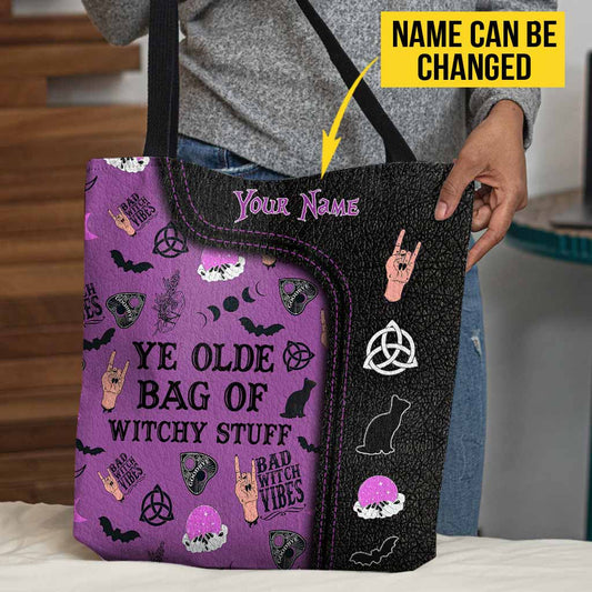 Ye Olde Bag Of Witchy Stuff - Witch PersonalizeTote Bag