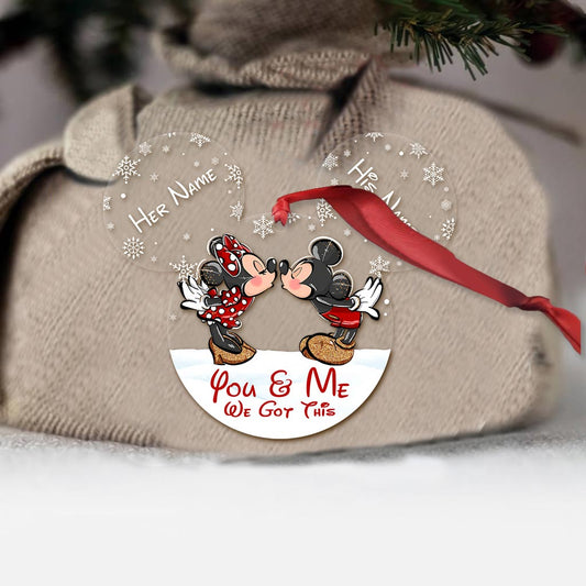 You & Me - Personalized Christmas Mouse Transparent Ornament