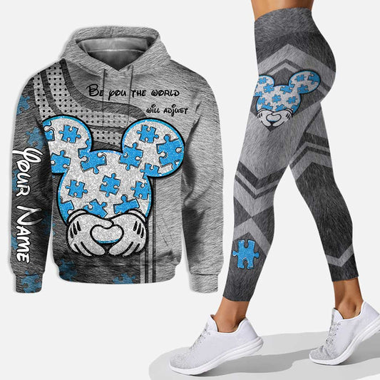 Be You The World Will Adjust - Personalized Autism Awareness Hoodie And Leggings