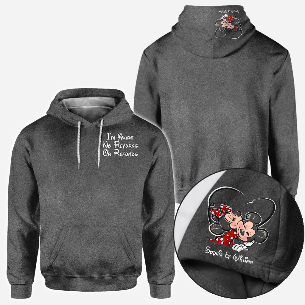 I’m Yours No Returns Or Refunds - Personalized Couple Mouse All Over T-shirt and Hoodie