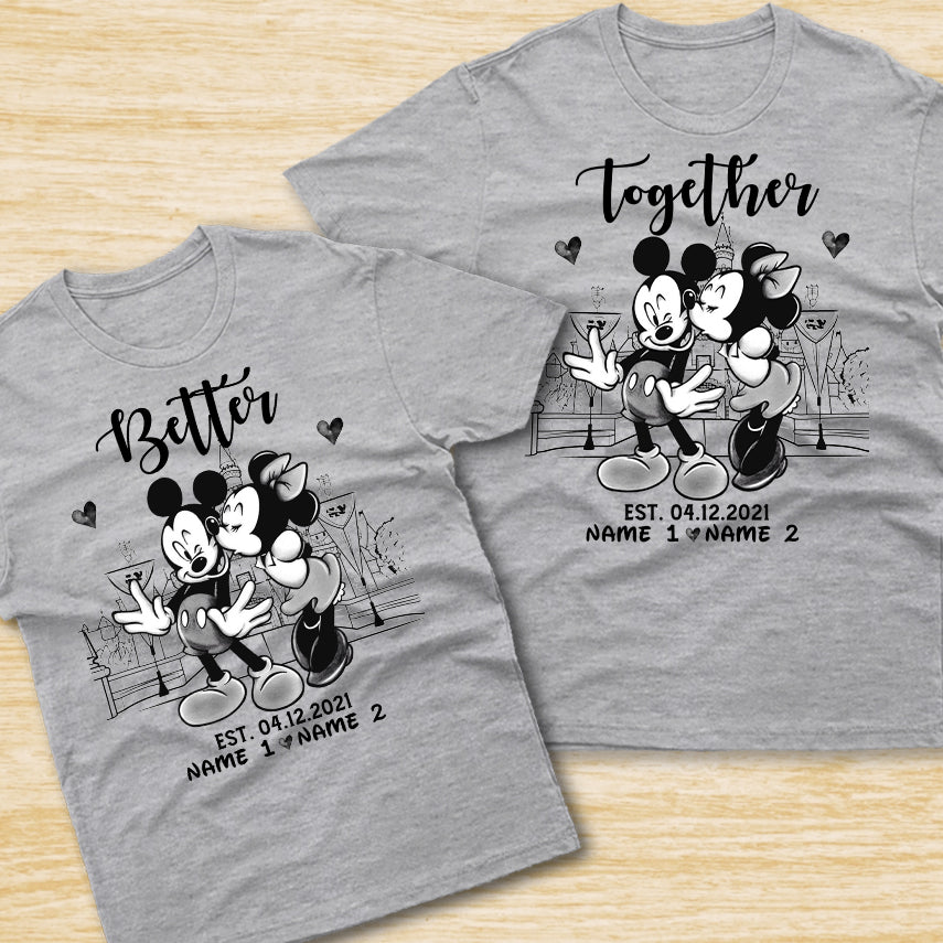 Better Together - Personalized Couple Mouse T-shirt and Hoodie