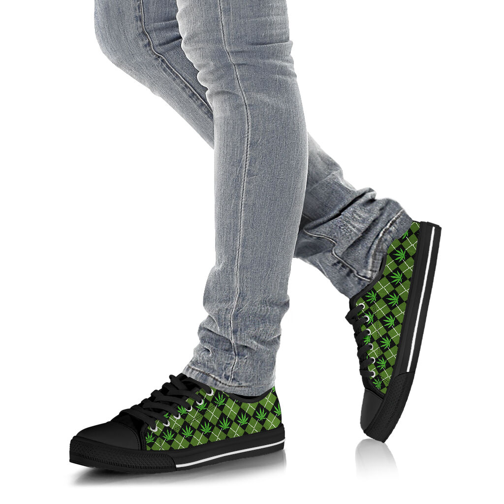 Argyle Pot Leaves - Weed Low Top Shoes 0822