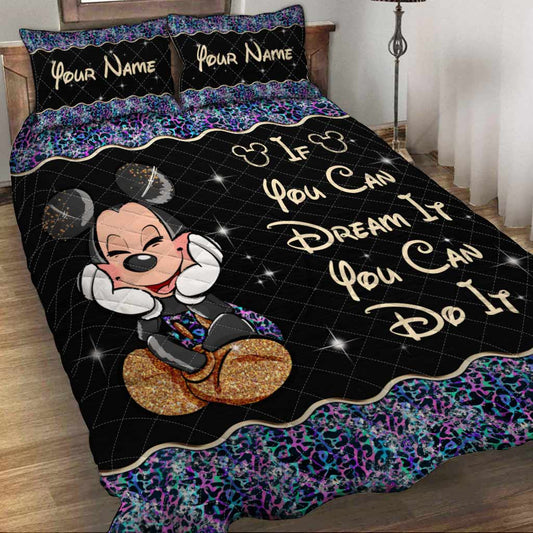 If You Can Dream It - Personalized Mouse Quilt Set
