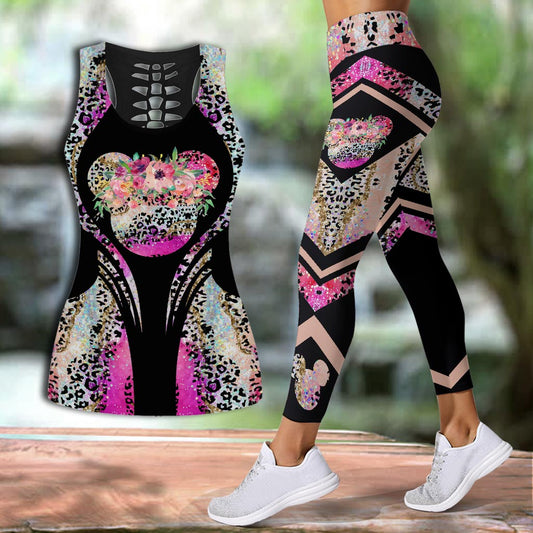 Pink Agate Sweet Mouse Ears - Hollow Tank Top and Leggings